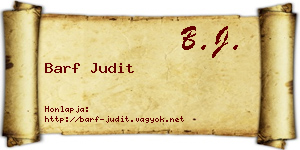 Barf Judit névjegykártya